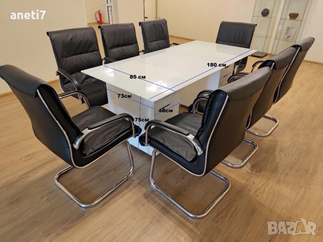 Офис столове: посетителски от естествена кожа и работни от еко кожа, снимка 7 - Столове за офис - 52614498