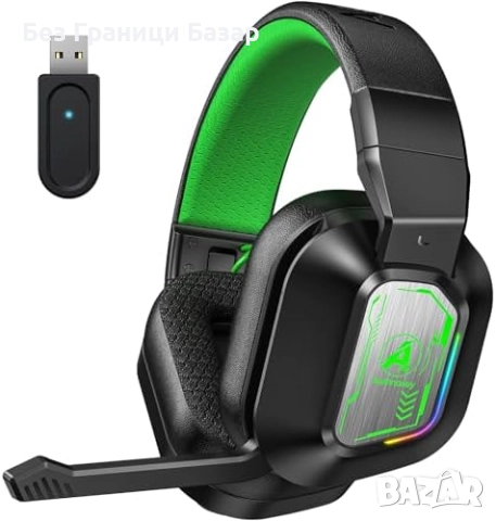 Нови Гейминг слушалки с микрофон LED 2.4GHz Bluetooth PS5 PC геймъри