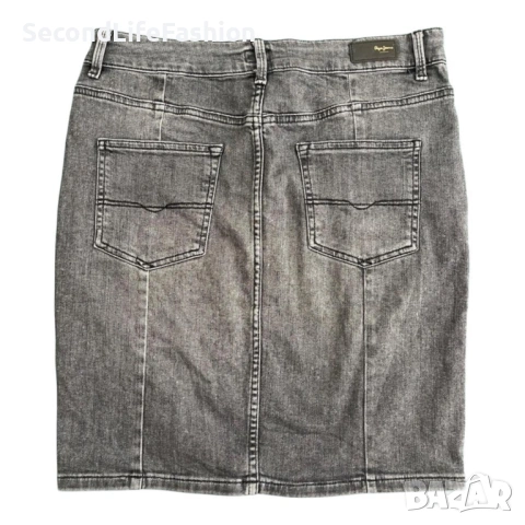 Пола Pepe Jeans London дънкова сиво черно размер XL, снимка 7 - Поли - 53350003