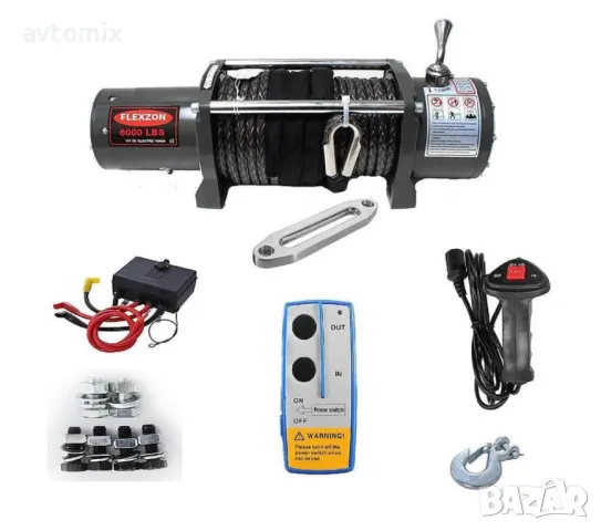 Електрическа лебедка 6000LBS, с дистанционно, 12V/24V, до 2.72 тона, снимка 2 - Аксесоари и консумативи - 49749481