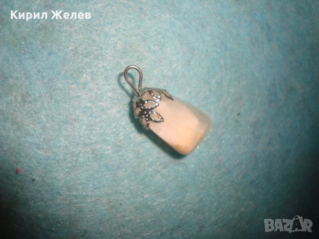 СТАР АРТ ДЕКО ПЕНДАНТ - ЛУНЕН КАМЪК РЪЧНА ИЗРАБОТКА МЕДАЛЬОН 14189, снимка 5 - Антикварни и старинни предмети - 35596765