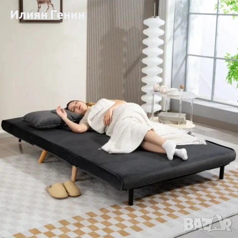 HOMCOM 2-местен разтегателен диван, снимка 5 - Дивани и мека мебел - 54021718