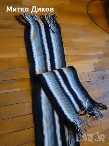 Шал УУЛМАРК 100% вълна и друг ч.бял, снимка 15 - Шалове - 27214021