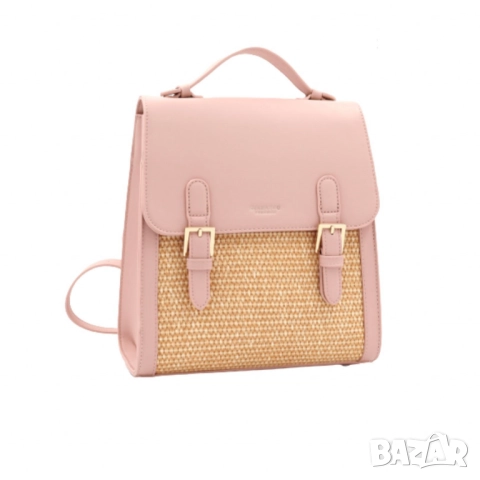 Кокетна дамска раничка, със сламени детайли, снимка 11 - Раници - 52112817