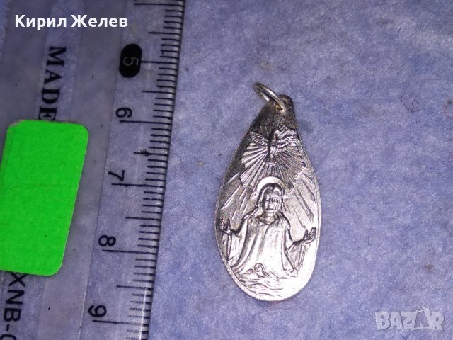 ПОСРЕБРЕНА ДВУСТРАННА КАТОЛИЧЕСКА ИКОНКА КРЪЩЕНКА РЯДКА 31286, снимка 6 - Колиета, медальони, синджири - 39856825