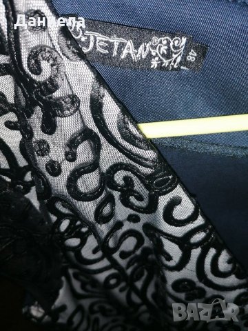 Елегантна тъмно синя рокля, снимка 4 - Рокли - 30578600