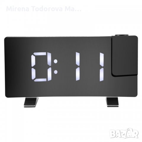 Прожекционен часовник LED извит екран, FM радио будилник, регулируем таймер за заспиване на тавана, снимка 4 - Стенни часовници - 37799457