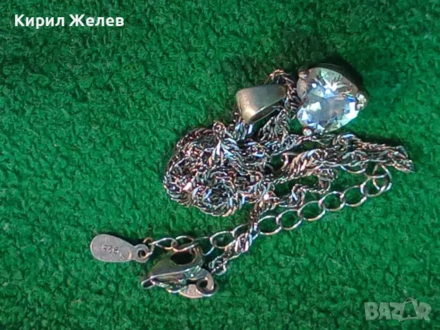 ПРЕКРАСНО СРЕБЪРНО КОЛИЕ със СРЕБЪРЕН МЕДАЛЬОН СРЕБРО 925 с ЮВЕЛИРНО ФАСЕТИРАН ЦИРКОН 45567, снимка 17 - Колиета, медальони, синджири - 46234200
