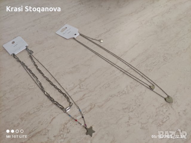 Дамски Двойни Бижута с Украшения - Неръждаема Стомана , снимка 3 - Бижутерийни комплекти - 38235446