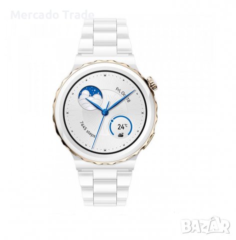 Стилен смарт часовник D3 Pro, Smart watch, Керамичен, Бял, снимка 4 - Смарт гривни - 40002779