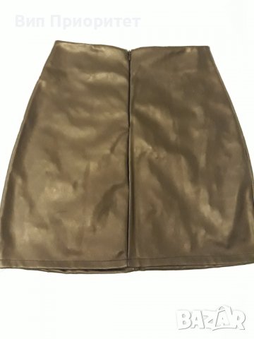 Ефектна черна кожена пола с перли, къса , нова , с по-едри и по-ситни перли , с цип отзад, снимка 7 - Поли - 37401989
