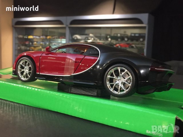 Bugatti Chiron  - мащаб 1:24 на Welly моделът е нов в кутия, снимка 3 - Колекции - 31595021