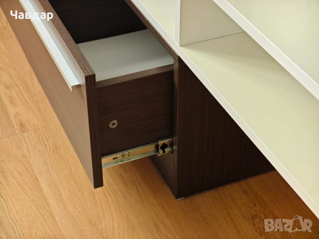 Холна ТВ секция бяло и венге, снимка 7 - Секции и витрини - 53949234