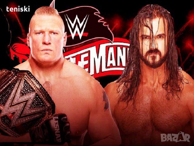  Тениска WWE кеч Brock Lesnar vs Drew McIntyre мъжки и детски , снимка 2 - Тениски - 28791470