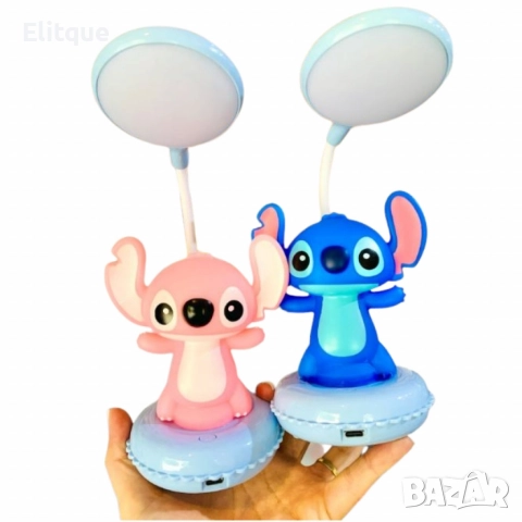 Настолна LED 3D лампа Stitch & Angel, снимка 4 - Детски нощни лампи - 52775330