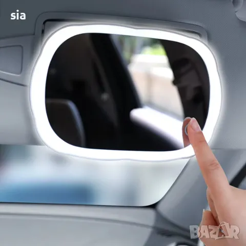 Огледало за сенник с LED осветление, снимка 3 - Части - 49491246