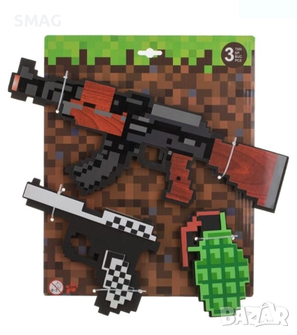 Комплект играчки оръжия Minecraft от екструдирана пяна – 3 бр._1247511, снимка 2 - Други - 52095986