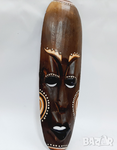 Дървена африканска племенна маска(14.2), снимка 3 - Пана - 44684378