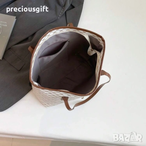 Дамска голяма бяла чанта с панделка, снимка 4 - Чанти - 53289780