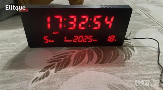 Голям електронен часовник за стена JH3615