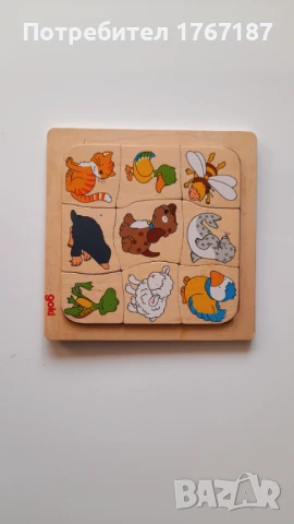Дървен пъзел за деца с животни на Goki