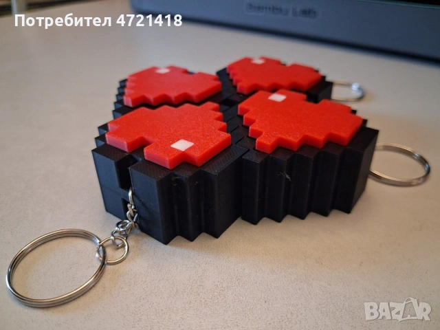 Пикселно сърце – Уникален ключодържател ❤️, снимка 7 - Други игри - 53334392