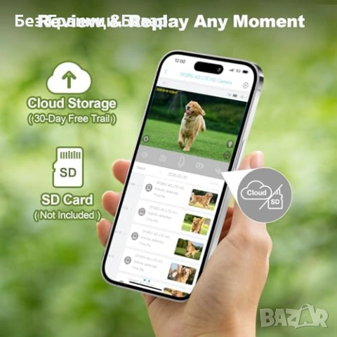 Нова Външна 4G камера със SIM слот 2K HD соларна батерия PIR PTZ за видеонаблюдение, снимка 7 - Други - 54347537