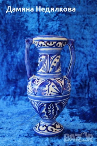 синя испанска ваза, снимка 2 - Вази - 51539141