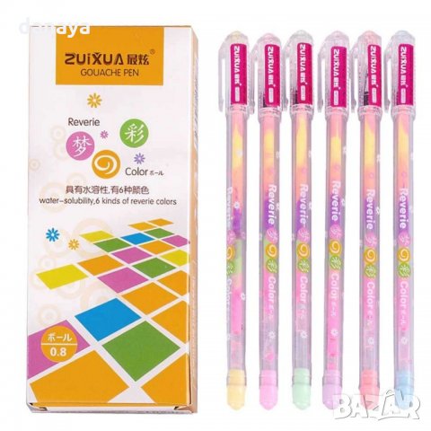 1566 Гел химикал с преливащи цветове, снимка 2 - Ученически пособия, канцеларски материали - 29505031