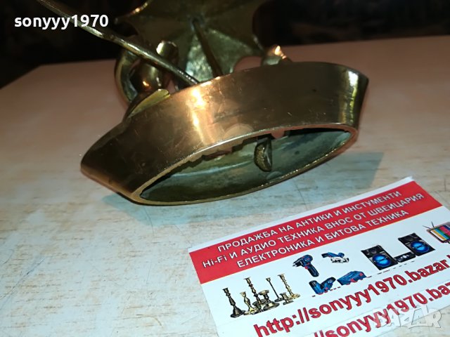 мед/месинг лодка с пате и жабок-внос англия 0905221417, снимка 7 - Антикварни и старинни предмети - 36703095