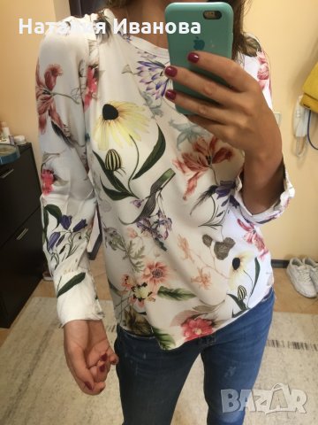 Дамска блуза на цветя, снимка 3 - Блузи с дълъг ръкав и пуловери - 30260173