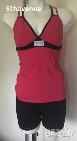 Памучен комплект корсаж с боксер в черно и розово потник