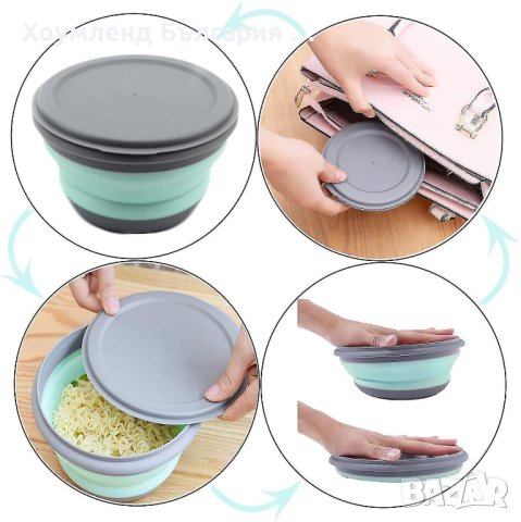 Сгъваеми силиконови купи 3 броя, снимка 2 - Съдове за готвене - 40559268