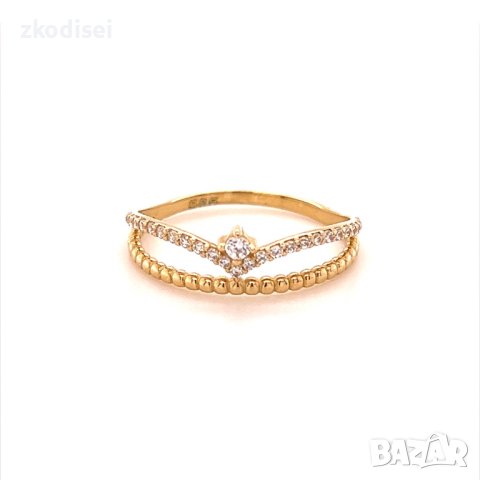 Златен дамски пръстен 1,41гр. размер:57 14кр. проба:585 модел:16488-5, снимка 1 - Пръстени - 40747767