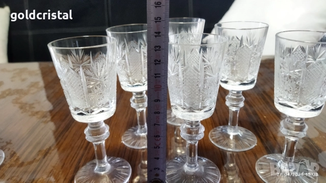кристални чаши ракия Ропотамо , снимка 2 - Антикварни и старинни предмети - 51716835
