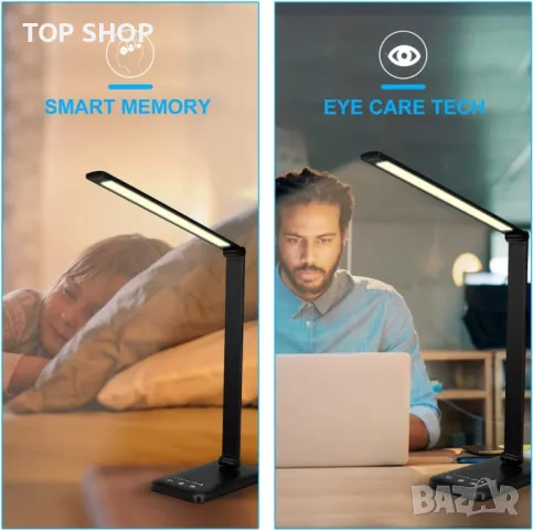 Настолна лампа SLATOR с функция за защита на очите, резлични режими на бяло, снимка 4 - Настолни лампи - 48472337