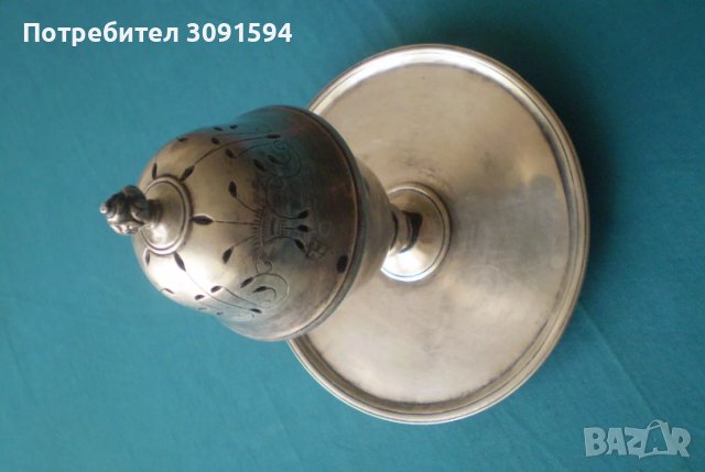 Радка колекционерска Османска турска ислямска сребърна кадилница с надпис  и рибена кост , снимка 7 - Антикварни и старинни предмети - 44324886