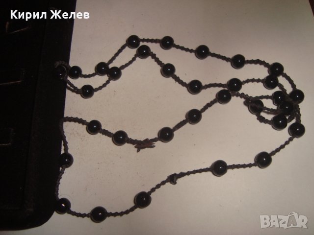 СТИЛНО ЧЕРНО КРИСТАЛНО СТЪКЛО КОЛИЕ РЪЧНА ИЗРАБОТКА 6440, снимка 3 - Колиета, медальони, синджири - 31369067