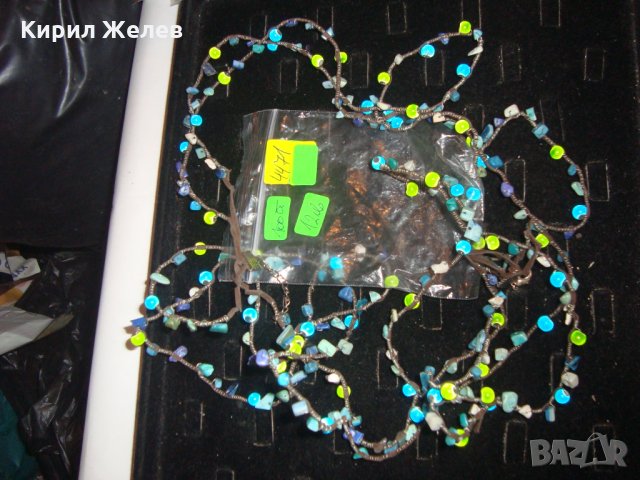 ПЪСТРОЦВЕТНИ КАМЪНИ и МИНЕРАЛИ АРТ НАНИЗ КОЛИЕ ОТЪРЛИЦА ХЕНД-МЕЙД МЪНИСТА 4471