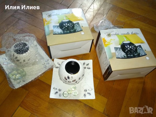 Дървени свещници за чаени свещи, нови, снимка 3 - Декорация за дома - 38353040