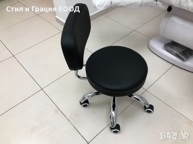 Козметичен стол - табуретка за педикюр A-007- 39/45 см - черна/бяла, снимка 10 - Педикюр и маникюр - 33684425