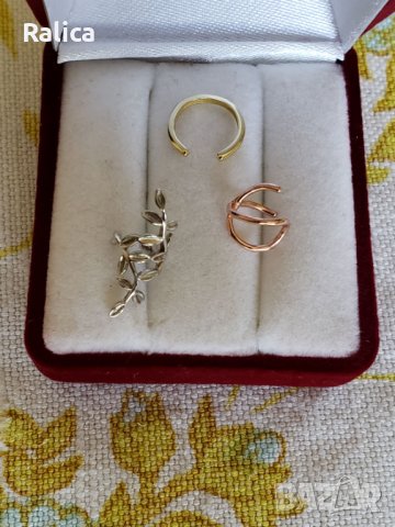 Сребърни обеци за хрущяла, без пиърсинг, снимка 4 - Обеци - 37748871