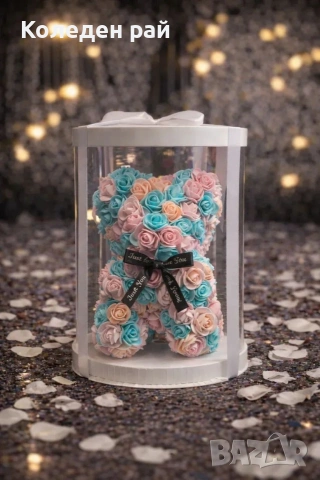 Луксозно цветно мече от вечни рози 23см.