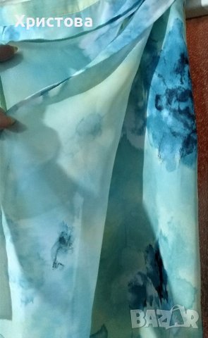 Дълга елегантна пола в синьо, жълто и бяло, L/XL, снимка 3 - Поли - 37400333