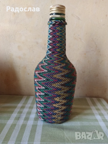 стара плетена бутилка, снимка 2 - Декорация за дома - 51467143