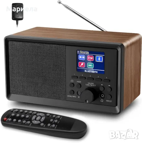 Ново DAB Радио / DAB+Bluetooth 5.0/FM / USB / AUX / Ретро радио с Дистанционно Управление