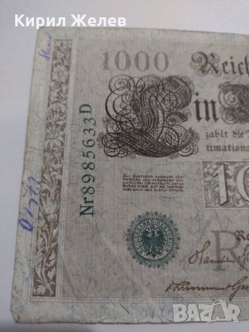 Райх банкнота - Германия - 1000 марки / 1910 година- 17962, снимка 3 - Нумизматика и бонистика - 31019911