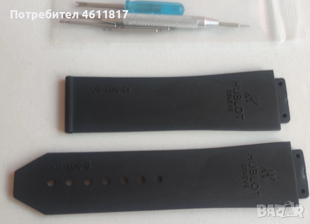 Силиконова каишка HUBLOT 25-19мм, снимка 6 - Каишки за часовници - 52179582