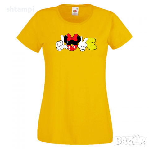 Дамска тениска Minnie Love Подарък,Изненада,Рожден ден,, снимка 10 - Тениски - 36530290
