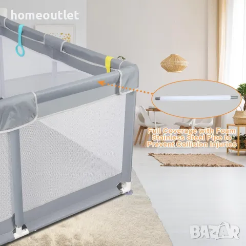 ПРОМОЦИЯ Текстилна детска кошара за игра TENCKAT X001QDF7XX, снимка 5 - Кошарки - 48866297